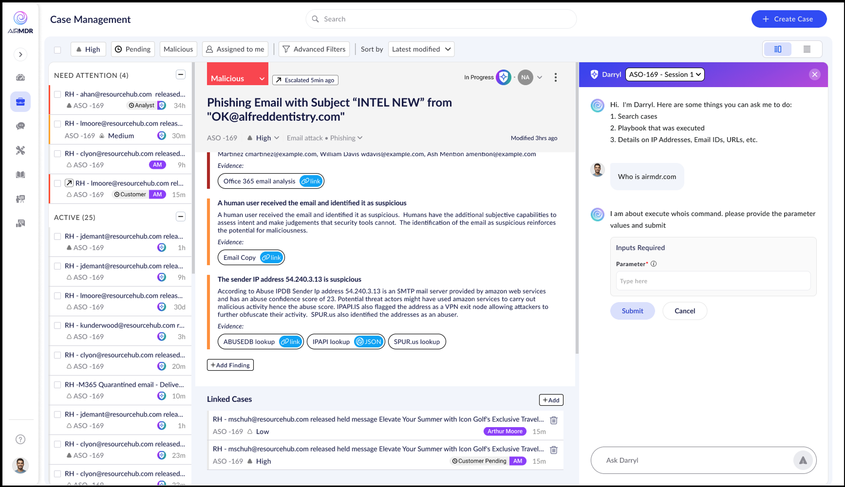 Final tool — findings and evidence